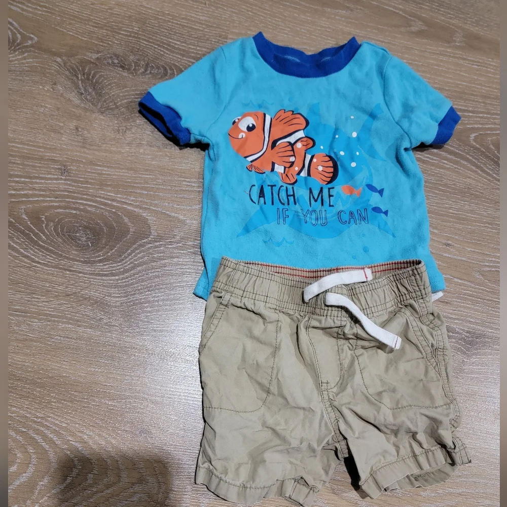 18m to 24m boys toddler shirts summer shorts organic cotton disney - Picture 2 of 8